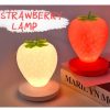 LED Night Lights |   Wholesale Led Night Light Strawberry Shape Usb Rechargeable Eye Protection Decorative Table Lamp For Bedroom Decor pink LED Lighting LED Night Lights