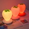 LED Night Lights |   Wholesale Led Night Light Strawberry Shape Usb Rechargeable Eye Protection Decorative Table Lamp For Bedroom Decor pink LED Lighting LED Night Lights