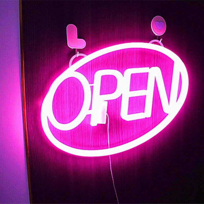 LED Night Lights |   Wholesale LED OPEN Light Signs Battery/USB Powered Hanging Luminous Signs Decorative Lamp For Bar Restaurant Coffee Shop Decoration pink LED Lighting LED Night Lights