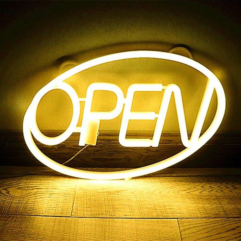 LED Night Lights |   Wholesale LED OPEN Light Signs Battery/USB Powered Hanging Luminous Signs Decorative Lamp For Bar Restaurant Coffee Shop Decoration Warm White LED Lighting LED Night Lights