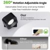 LED Night Lights |   Wholesale LED Wall Light USB Rechargeable Battery Operated 3 Color Temperature Dimmable 360° Rotate Magnetic Ball Cordless Night Light black LED Lighting Black