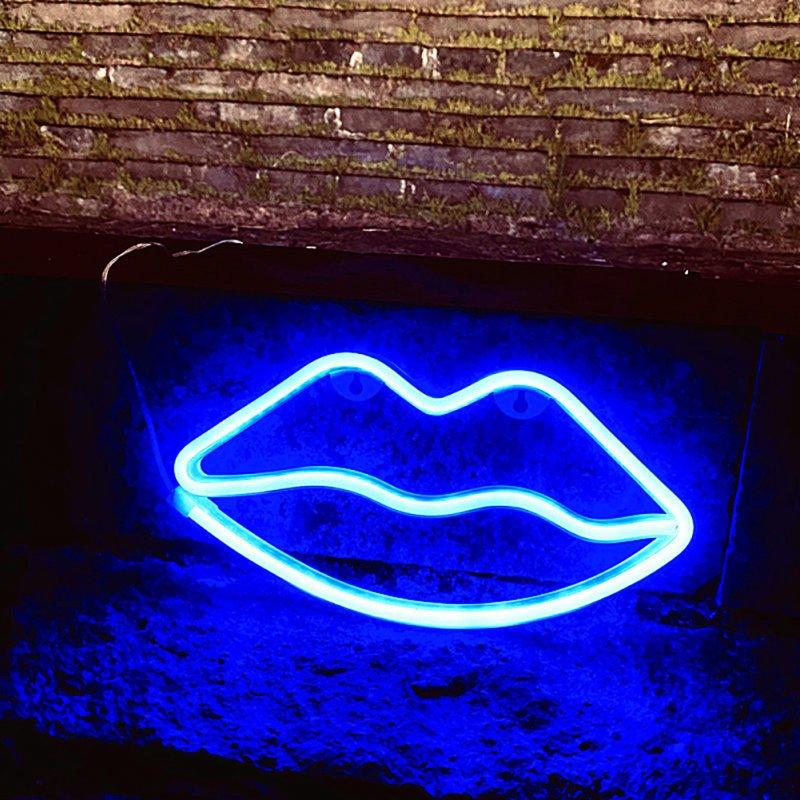 LED Night Lights |   Wholesale Lips Sign Desktop Lamp USB Or Battery Powered Night Light IP45 Waterproof Hanging Lips Wall Decoration For Living Room Bedroom Gaming Room Bedside Table pink LED Lighting LED Night Lights