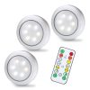 LED Night Lights |   Wholesale Lunsy 6PCS Wireless Color Changing LED Puck Lights with 2PCS Remote Controls, LED Under Cabinet Lighting, Closet Light Set, Round Cabinet Lights LED Lighting LED Night Lights