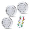 LED Night Lights |   Wholesale Lunsy 6PCS Wireless Color Changing LED Puck Lights with 2PCS Remote Controls, LED Under Cabinet Lighting, Closet Light Set, Round Cabinet Lights LED Lighting LED Night Lights