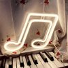 LED Night Lights |   Wholesale Musical Note LED Neon Sign USB/Battery Powered Decoration Neon Lamp For Home Bedroom KTV Bar Party Wall Decor pink LED Lighting LED Night Lights