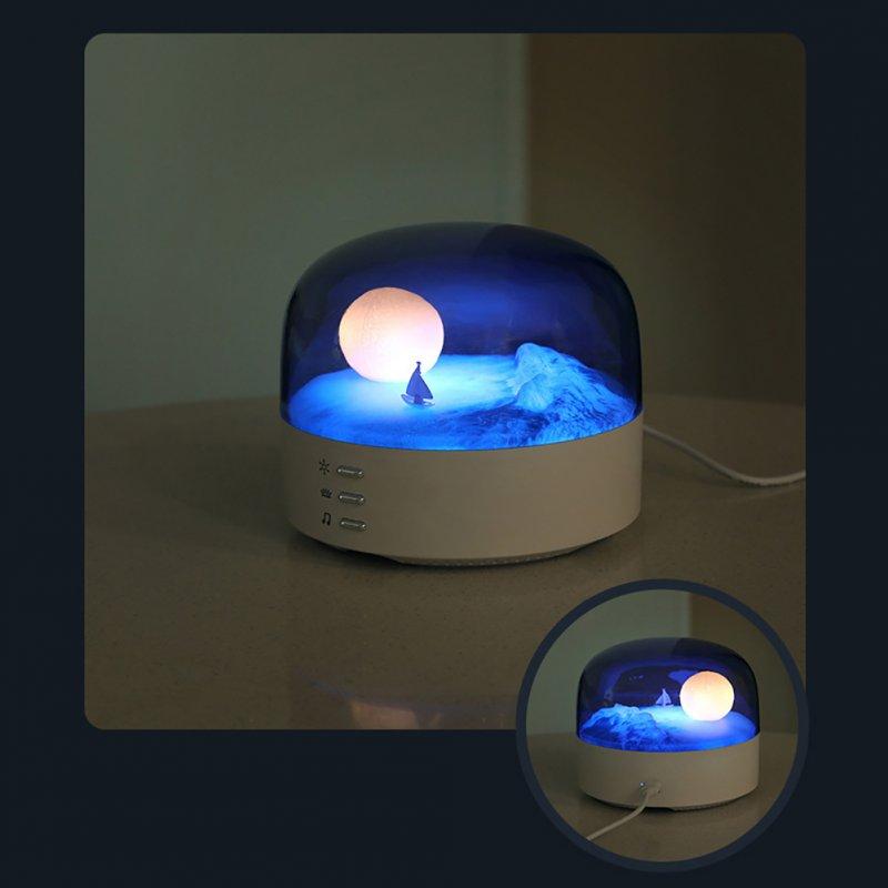 LED Night Lights |   Wholesale Night Light, Desk Lamp Scene Speaker With Button, Built-in 1200mAh Battery, Hidden Speaker, 2-in-1 Crescent Speaker Night Light Gifts For Festivals, Birthday White LED Lighting LED Night Lights