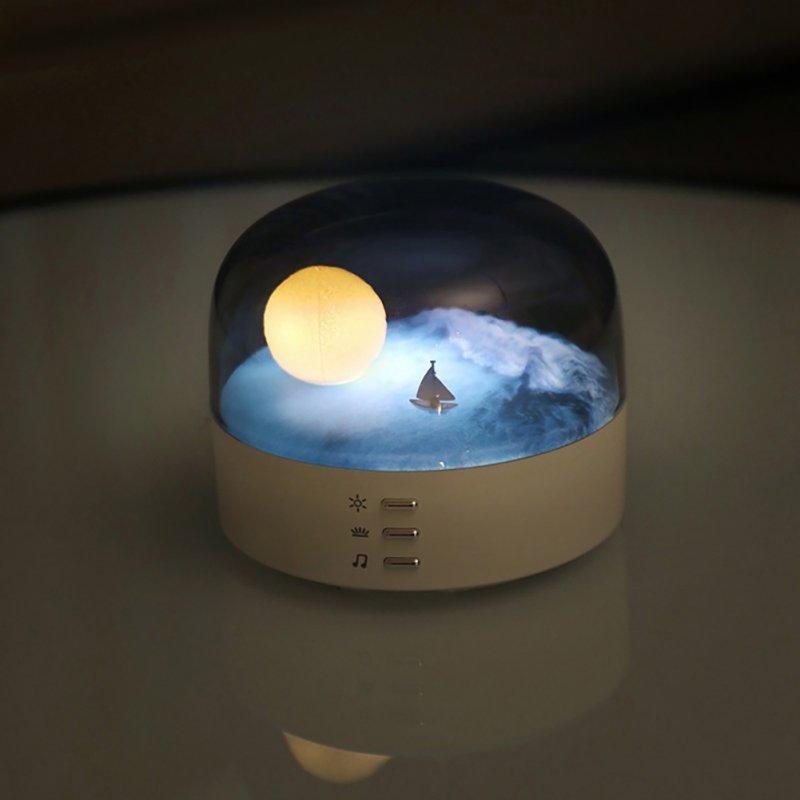 LED Night Lights |   Wholesale Night Light, Desk Lamp Scene Speaker With Button, Built-in 1200mAh Battery, Hidden Speaker, 2-in-1 Crescent Speaker Night Light Gifts For Festivals, Birthday White LED Lighting LED Night Lights