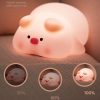 LED Night Lights |   Wholesale Night Lights Cartoon Pig Shape Silicone Patting Lamp Atmosphere Lamps Bedside Decoration For Kids Baby Gifts 5V / 1W pink LED Lighting LED Night Lights