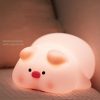 LED Night Lights |   Wholesale Night Lights Cartoon Pig Shape Silicone Patting Lamp Atmosphere Lamps Bedside Decoration For Kids Baby Gifts 5V / 1W pink LED Lighting LED Night Lights