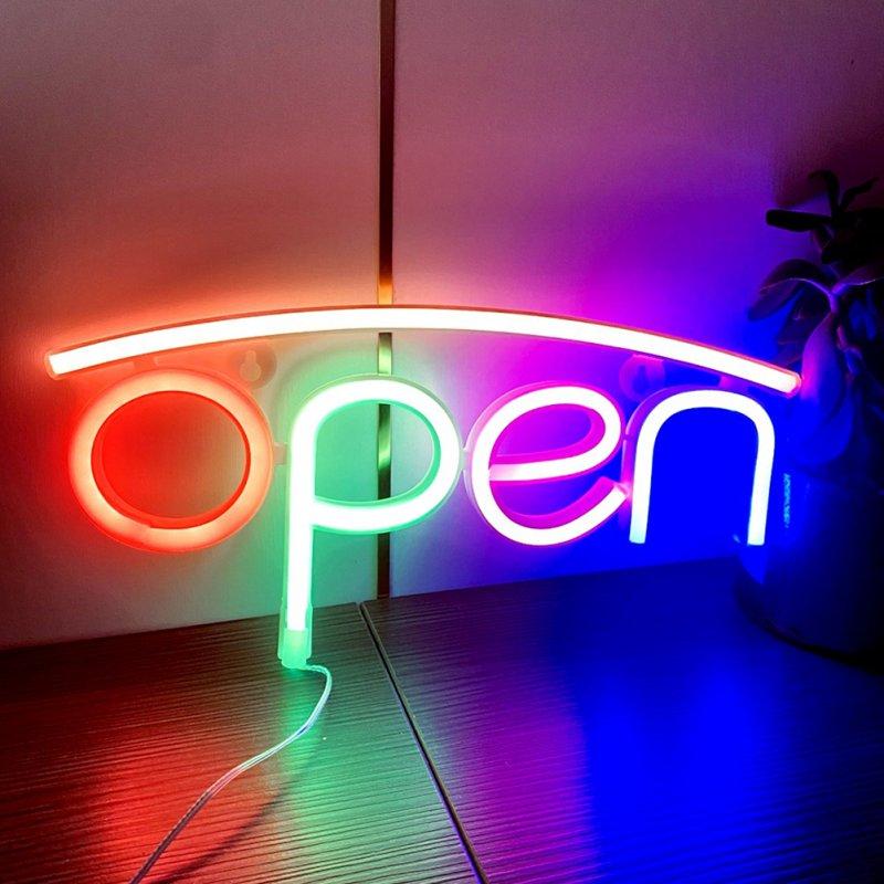 LED Night Lights |   Wholesale Open Sign Desktop Lamp, Bar Lamps, IP45 Waterproof, 3-AA Battery Or USB Powered Wall Night Light For Living Room, Bedroom, Bar, Children’s Room 11.7×5.6×0.7in Coral pink red-green-pink-blue LED Lighting Coral pink red-green-pink-blue