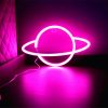 LED Night Lights |   Wholesale Planet Led Neon Signs, 5V USB/Battery Powered Aesthetic Hanging Neon Light, High Brightness LED Lighting Planet Lights For Bedroom, Gaming Room Wall Decoration blue + warm white LED Lighting Blue + warm white