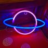 LED Night Lights |   Wholesale Planet Led Neon Signs, 5V USB/Battery Powered Aesthetic Hanging Neon Light, High Brightness LED Lighting Planet Lights For Bedroom, Gaming Room Wall Decoration blue + warm white LED Lighting Blue + warm white