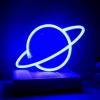 LED Night Lights |   Wholesale Planet Led Neon Signs, 5V USB/Battery Powered Aesthetic Hanging Neon Light, High Brightness LED Lighting Planet Lights For Bedroom, Gaming Room Wall Decoration blue + warm white LED Lighting Blue + warm white