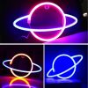 LED Night Lights |   Wholesale Planet Led Neon Signs, 5V USB/Battery Powered Aesthetic Hanging Neon Light, High Brightness LED Lighting Planet Lights For Bedroom, Gaming Room Wall Decoration blue + warm white LED Lighting Blue + warm white