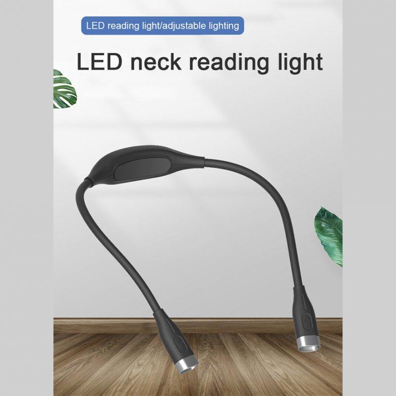 LED Night Lights |   Wholesale Portable LED Neck Reading Light Built-in 1000mAH Lithium Battery Eye Protection USB Charging Touch Sensor LED Reading Light black LED Lighting Black