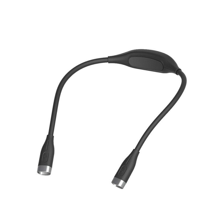 LED Night Lights |   Wholesale Portable LED Neck Reading Light Built-in 1000mAH Lithium Battery Eye Protection USB Charging Touch Sensor LED Reading Light black LED Lighting Black