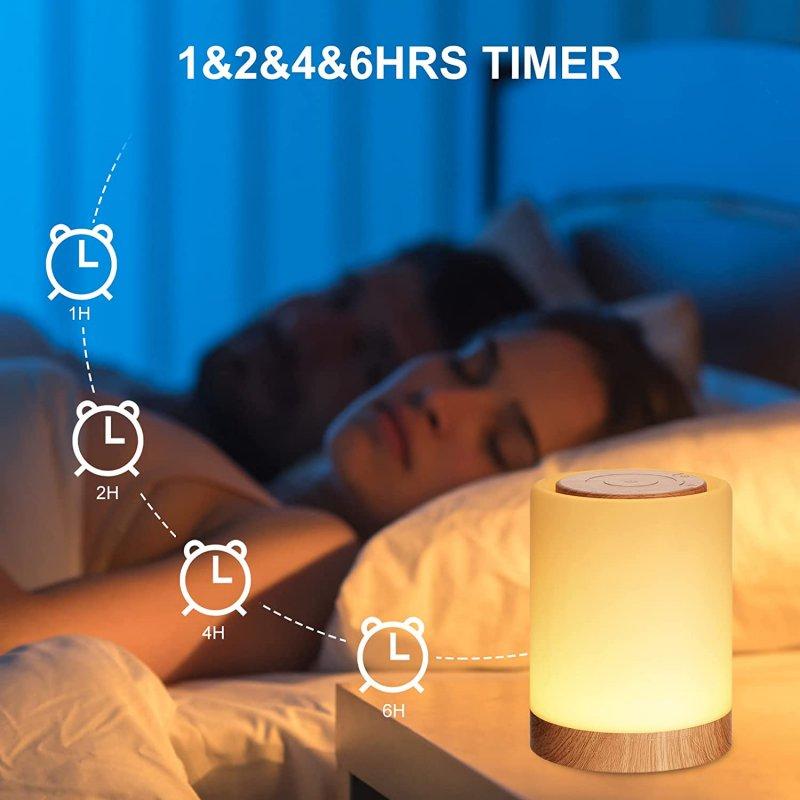 LED Night Lights |   Wholesale Rgb Touch Control Night Light Usb Rechargeable Bedroom Timing Desk Lamp Outdoor Hanging Induction Smart Light wood grain LED Lighting LED Night Lights