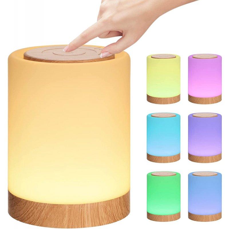 LED Night Lights |   Wholesale Rgb Touch Control Night Light Usb Rechargeable Bedroom Timing Desk Lamp Outdoor Hanging Induction Smart Light wood grain LED Lighting LED Night Lights