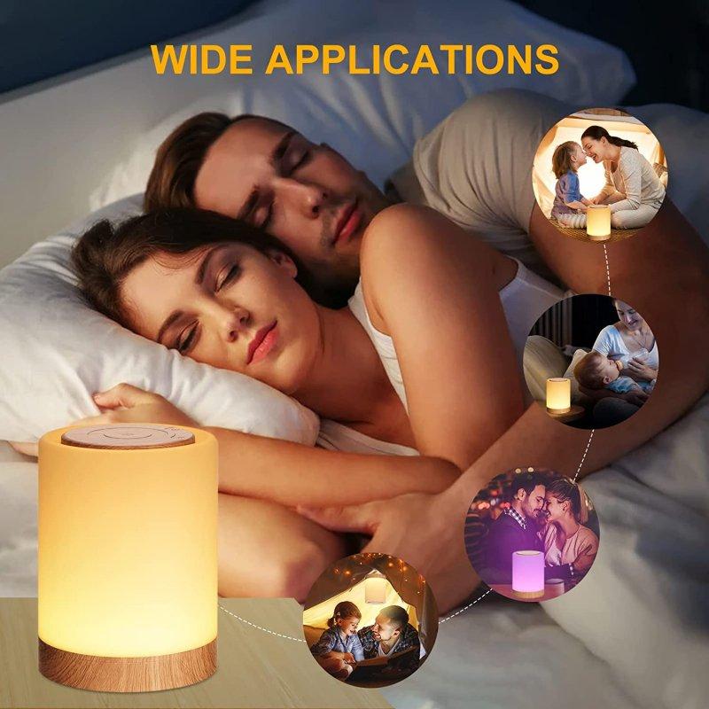 LED Night Lights |   Wholesale Rgb Touch Control Night Light Usb Rechargeable Bedroom Timing Desk Lamp Outdoor Hanging Induction Smart Light wood grain LED Lighting LED Night Lights