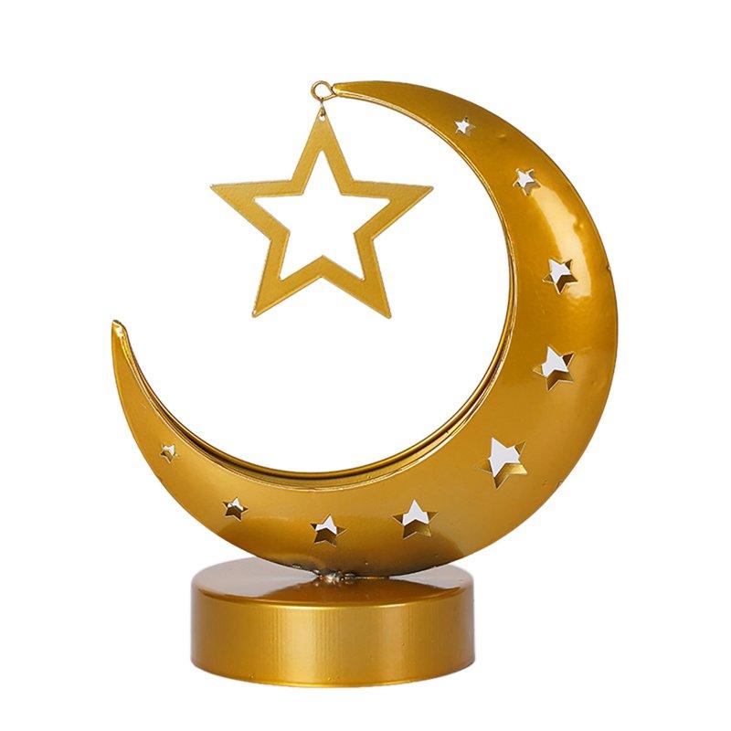 LED Night Lights |   Wholesale Table Lamp Crescent Moon Lamp With 2000LM Iron Frame And Resin Ball On/Off Switch Built-in LED Beads Ramadan Desk Lamp For Living Room Bedroom Office moon star model LED Lighting LED Night Lights