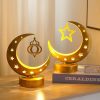 LED Night Lights |   Wholesale Table Lamp Crescent Moon Lamp With 2000LM Iron Frame And Resin Ball On/Off Switch Built-in LED Beads Ramadan Desk Lamp For Living Room Bedroom Office moon star model LED Lighting LED Night Lights