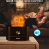 LED Night Lights |   Wholesale Usb Mini Humidifier with 250ml Water Tank Simulation Flame Night Light Aroma Diffuser Black LED Lighting Black