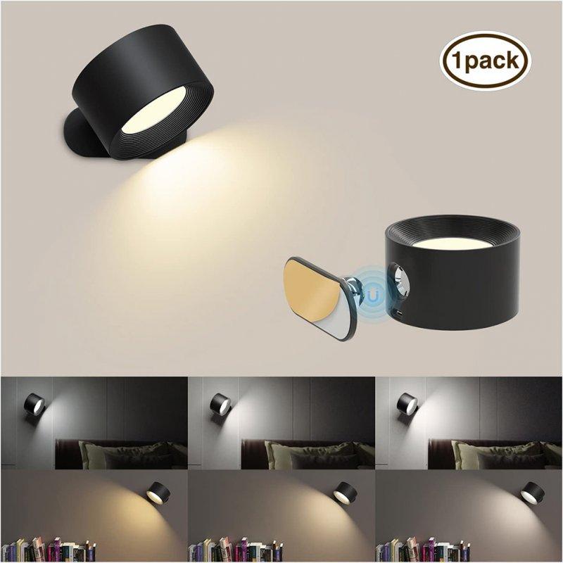 LED Night Lights |   Wholesale Wall Lights 360° Magnetic Ball Rotate LED Sconces USB Rechargeable Dimmable Touch Control Cordless Wall Mounted Reading Lamp For Bedside Home black shell LED Lighting Black shell