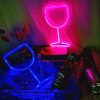 LED Night Lights |   Wholesale Wine Glass Neon Signs, USB Or Battery Powered LED Goblet Neon Light, KTV Bar Festival Atmosphere Lamp, Bedroom Wall Decoration, Wedding Supplies Birthday Gifts blue LED Lighting Blue