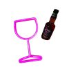 LED Night Lights |   Wholesale Wine Glass Neon Signs, USB Or Battery Powered LED Goblet Neon Light, KTV Bar Festival Atmosphere Lamp, Bedroom Wall Decoration, Wedding Supplies Birthday Gifts blue LED Lighting Blue