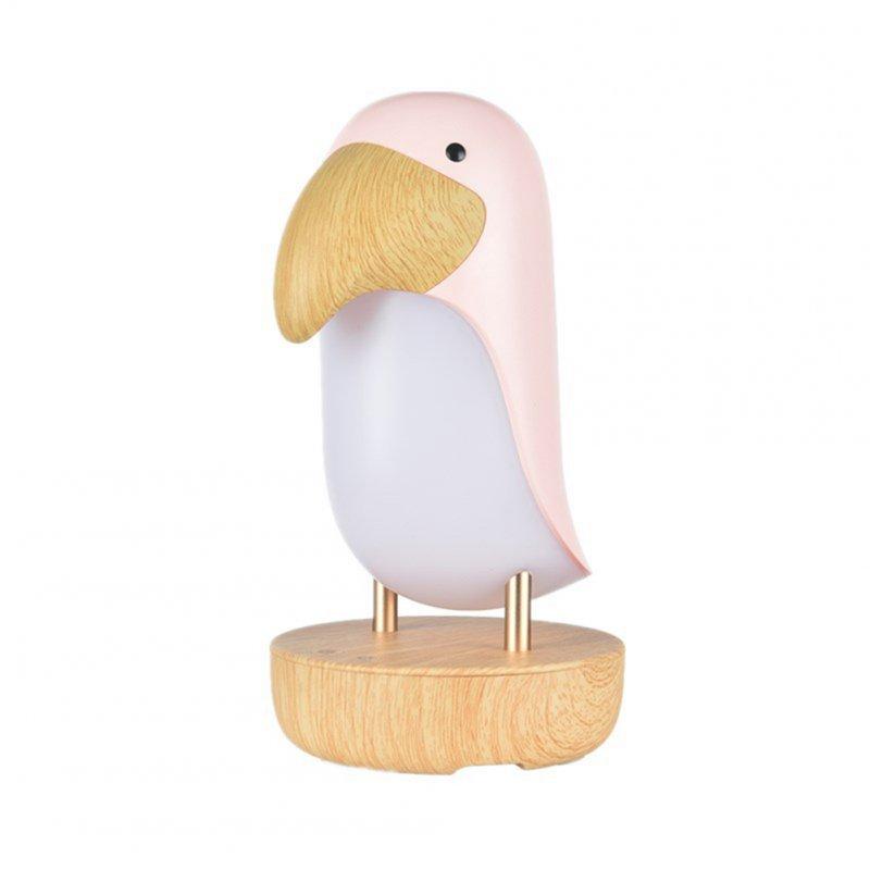 LED Night Lights |   Wholesale Wooden Bird Night Light Usb Charging Stepless Dimming Led Table Lamp With Bluetooth-compatible Speaker pink Regular LED Lighting LED Night Lights