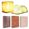 LED Night Lights |   Wholesale Wooden Book Light USB Rechargeable 3 Colors Novelty Folding Book Light Magnetic Design Table Lamp Kids Family Girlfriend Gifts black LED Lighting Black