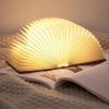 LED Night Lights |   Wholesale Wooden Book Light USB Rechargeable 3 Colors Novelty Folding Book Light Magnetic Design Table Lamp Kids Family Girlfriend Gifts black LED Lighting Black