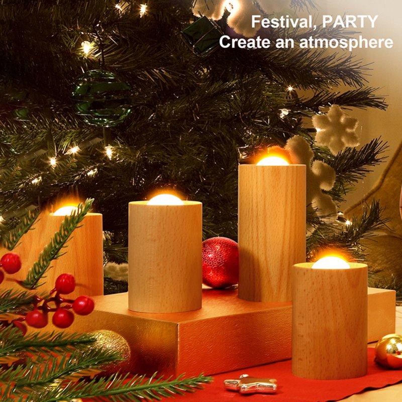 LED Night Lights |   Wholesale Wooden Candle Light Usb Rechargeable Air Blowing Candle Lamp Led Night Light for Home Bedroom Decoration high style LED Lighting High style