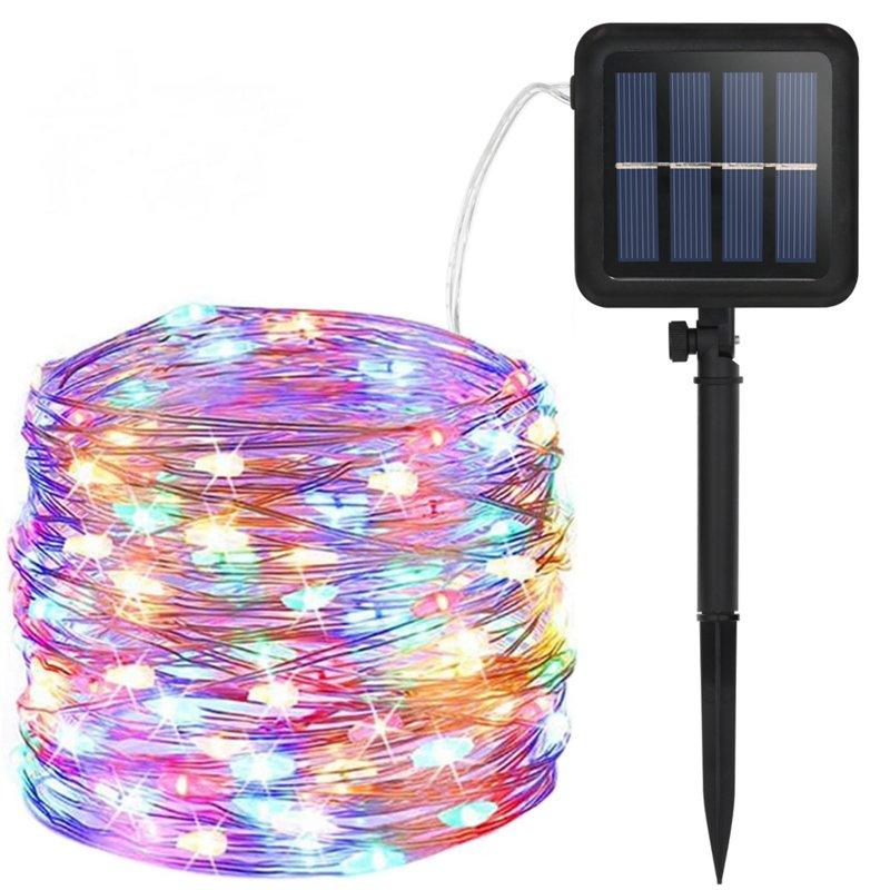 LED Strip Lights |   Wholesale 0.6W LED Solar String Lights With 1.2v 150mAh Solar Panel 8 Modes Solar Powered Fairy Lights For Indoor Outdoor Decoration 22 meters 200 lights LED Lighting 22 meters 200 lights