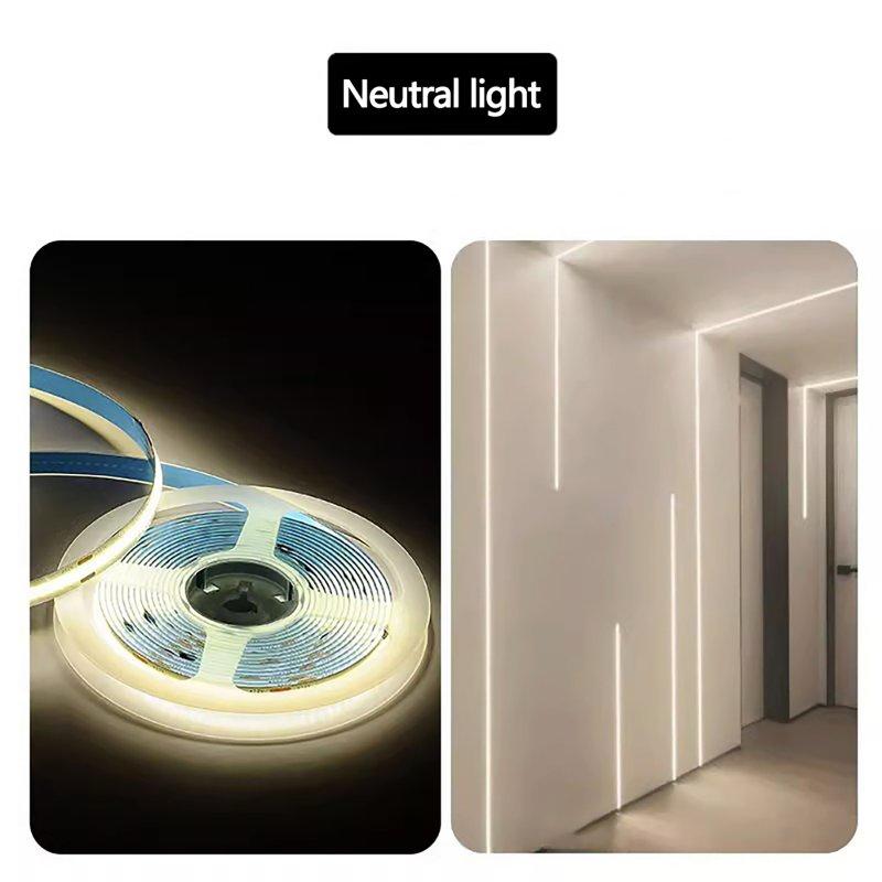 LED Strip Lights |   Wholesale 0.9w 5 Meter LED COB Strip Lights With Strong Adhesive Super Bright Energy Saving High Density Linear Lighting Under Cabinet Lights neutral LED Lighting LED Strip Lights