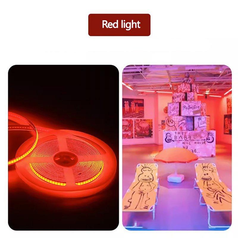 LED Strip Lights |   Wholesale 0.9w 5 Meter LED COB Strip Lights With Strong Adhesive Super Bright Energy Saving High Density Linear Lighting Under Cabinet Lights red light LED Lighting LED Strip Lights