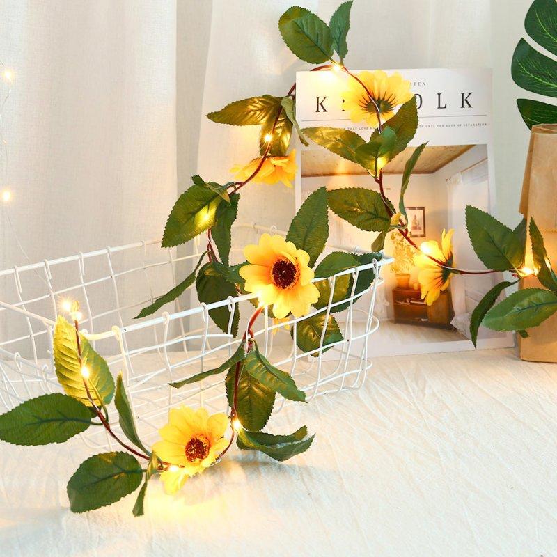 LED Strip Lights |   Wholesale 30 LED Battery Powered Sunflower String Lights for Wedding Party Decoration Simulation Sunflower Light String Warm White Home Decor Warm White LED Lighting LED Strip Lights