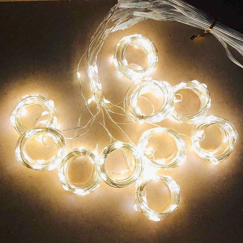 LED Strip Lights |   Wholesale 3*2 Meters Curtain Lights 8 mode USB Remote Control Copper Wire Decorative Curtain Lights Fairy Lights LED Lights String Warm White LED Lighting LED Strip Lights