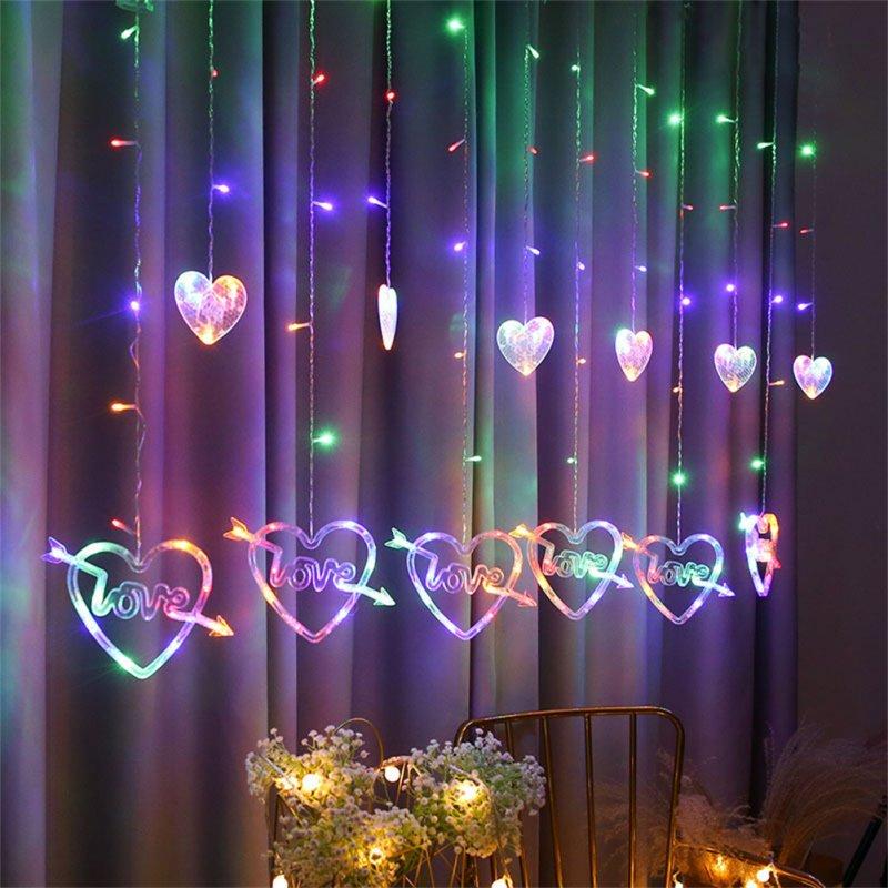 LED Strip Lights |   Wholesale Heart-shaped Led Light  String Love Letter Curtain Lamps Battery Powered Waterproof Decorative Hanging Lights For Bedroom Kitchens Terraces love colorful LED Lighting LED Strip Lights