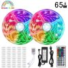 LED Strip Lights |   Wholesale LUNSY IP65 Waterproof LED Strip Lights Kit, 65.5ft(20M) 5050 SMD RGB Flexible LED Tape Lights with 44Key Wireless RF Remote Controller for Under Cabinet Lighting Bedroom, Living Room, etc LED Lighting LED Strip Lights