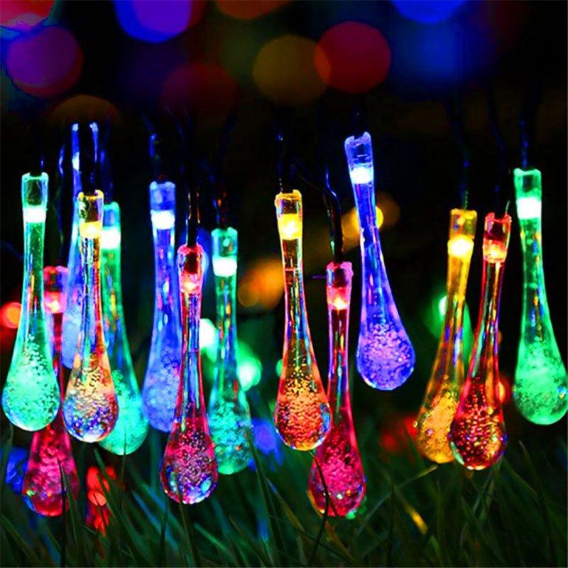 LED Strip Lights |   Wholesale Outdoor Solar Powered 30 Led String Light 8 Modes Garden Terrace Patio Yard Party Decoration colorful LED Lighting Colorful