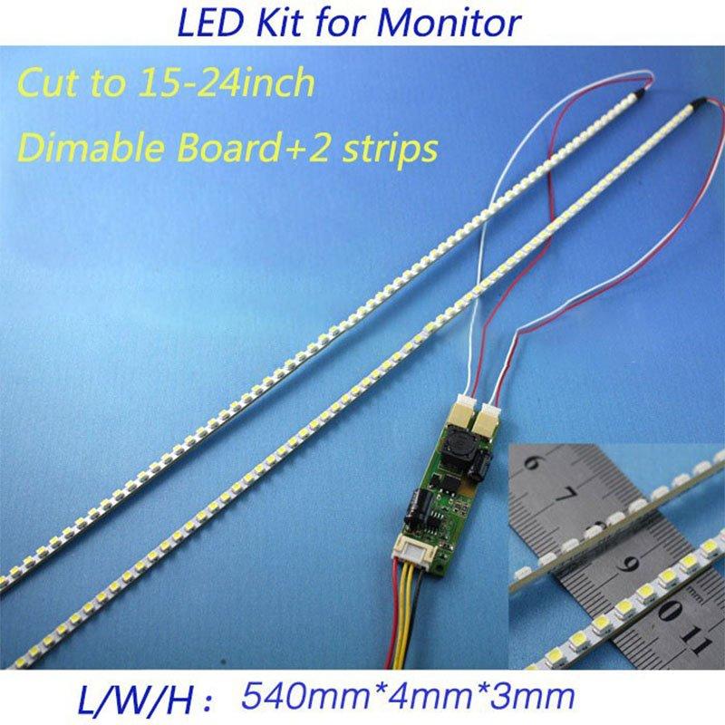 LED Strip Lights |   Wholesale Universal LED Backlight Lamps Update Kit for LCD Monitor 2 LED Strips Support to 24” 540mm White light LED Lighting LED Strip Lights