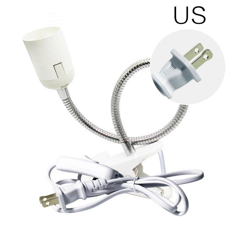 Lighting Accessories |   Wholesale Clamp Light Socket 360 Degree Flexible Desk Lamp Holder Bulb Holder With On/Off Switch E27 Clamp Light Bulb Stand Clip Bulb Desk Lamp Base For Reading Learning Working Creating Writing Flat plug US plug LED Lighting Flat plug US plug