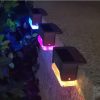 Outdoor Lighting |   Wholesale 4PCS LED RGB 7Colors Change Solar Outdoor Waterproof Wall Light for Garden Yard Fence RGB LED Lighting Outdoor Lighting