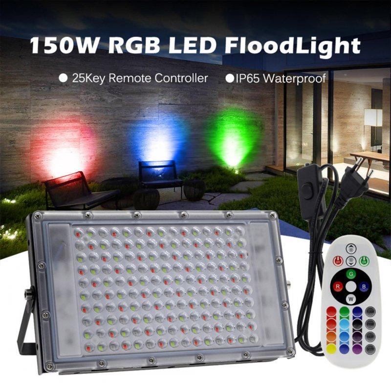 Outdoor Lighting |   Wholesale Led Floodlight With Remote Control Outdoor Colorful Rgb Flood Light Spotlight Landscape Lighting Lamp ( Eu Plug ) LED Lighting 150W