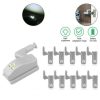 Smart Lighting |   Wholesale 10pcs Cabinet Closet Hinge  Led  Sensor  Light For Wardrobe Cupboard Kitchen Door Closet White light-without battery-gray shell LED Lighting Smart Lighting