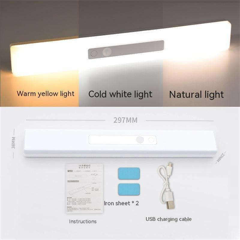 Smart Lighting |   Wholesale Intelligent Led Light 3-color Human Body Sensor Modern Minimalist Super Wide-angle Wireless Lamps 297MM Three colors LED Lighting 297MM Three colors