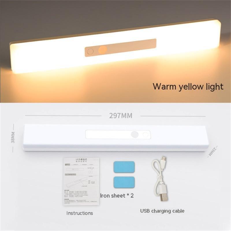 Smart Lighting |   Wholesale Intelligent Led Light 3-color Human Body Sensor Modern Minimalist Super Wide-angle Wireless Lamps 297MM Yellow light LED Lighting 297MM Yellow light