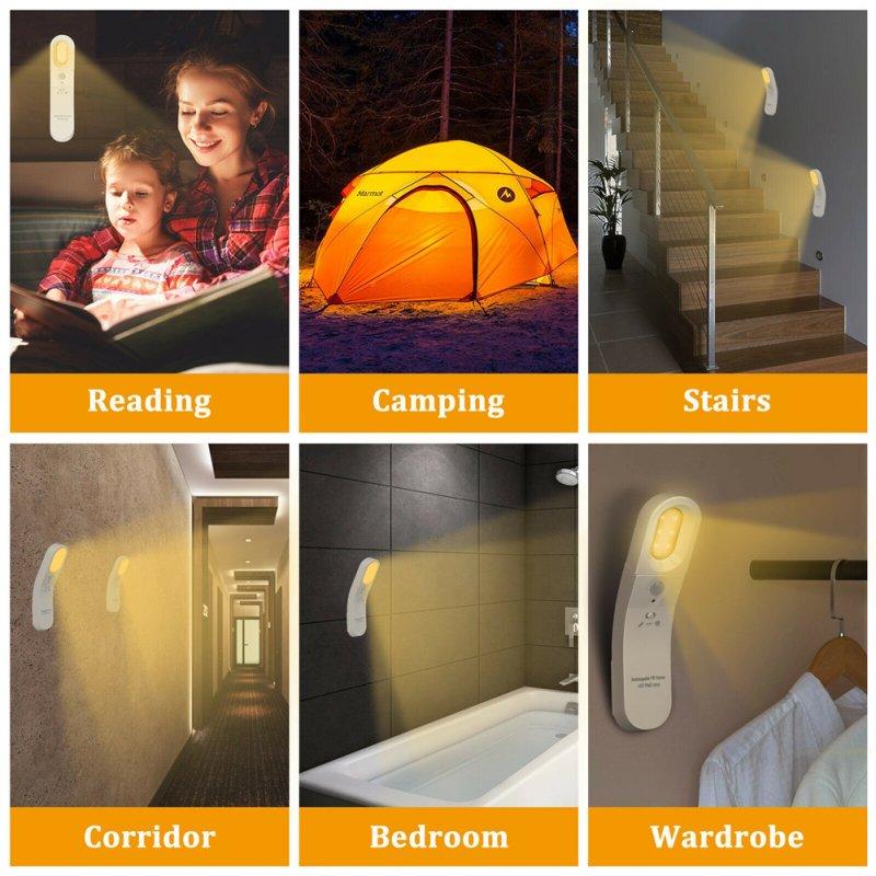 Smart Lighting |   Wholesale Sb Rechargeable Wireless Motion Sensor  Light Led Night Light Wall Cupboard Closet Light White shell – white light LED Lighting Smart Lighting