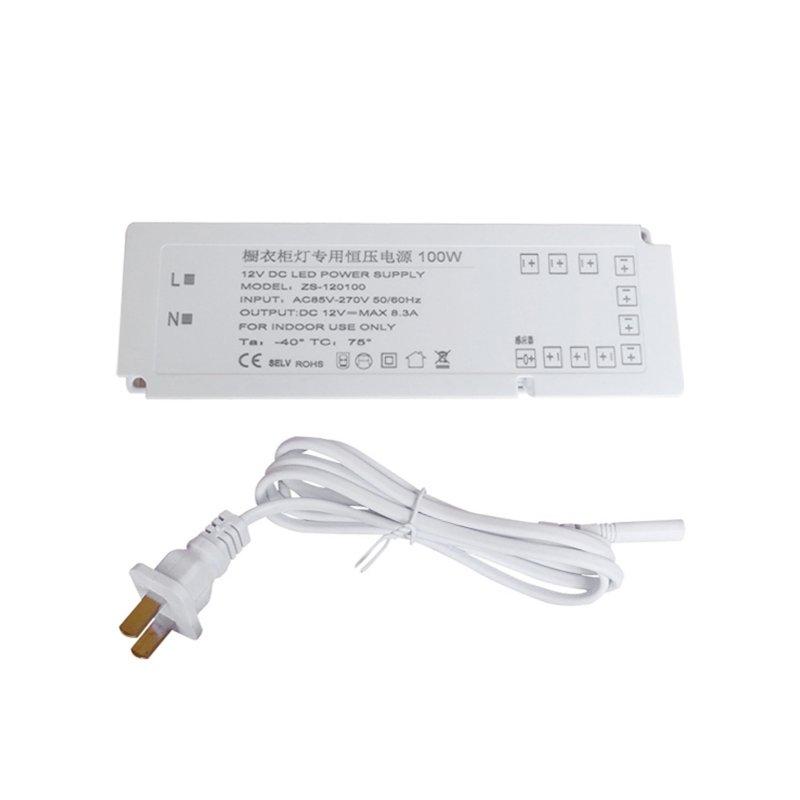 Smart Lighting |   Wholesale Ultra Slim LED Driver 12V 100W Waterproof IP42 LED Power Supply Transformer With Plug 1.2M Cable AC 58-265V To DC 12V Output For LED Light 36W:6 interface LED Lighting 36W:6 interface